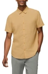 Prana Lindores Hemp Blend Short Sleeve Button-up Shirt In Pollen