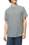 Prana Lindores Hemp Blend Short Sleeve Button-up Shirt In Saltwater