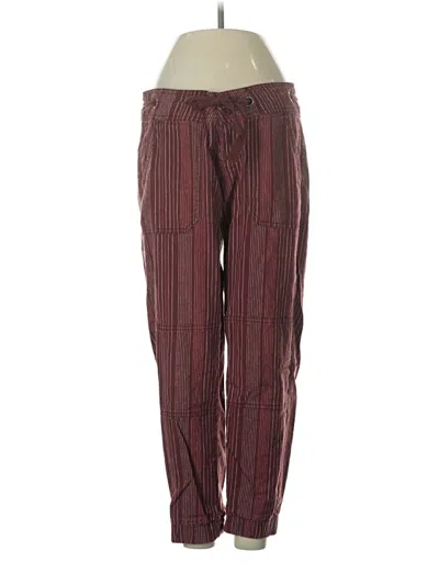 Pre-owned Prana Linen Pants In Burgundy