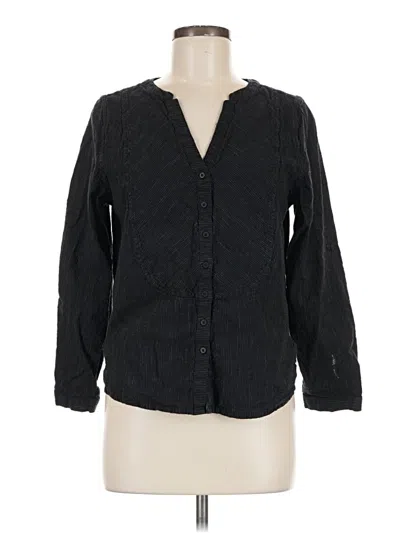 Pre-owned Prana Long Sleeve Blouse In Black