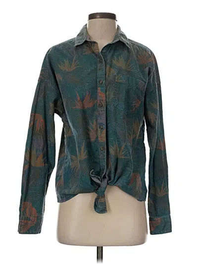 Pre-owned Prana Long Sleeve Blouse In Blue