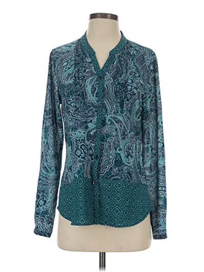 Pre-owned Prana Long Sleeve Blouse In Blue