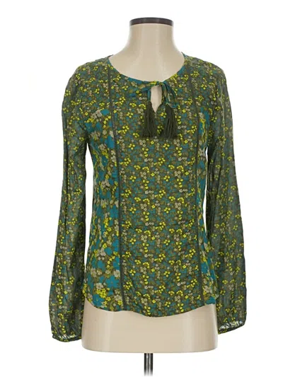 Pre-owned Prana Long Sleeve Blouse In Green