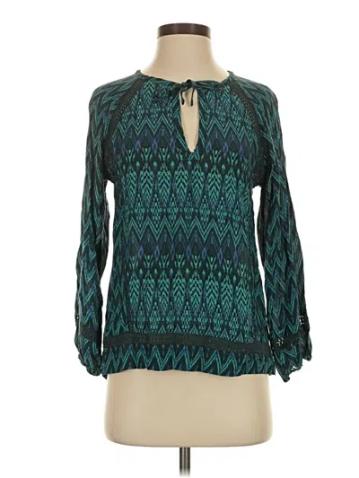 Pre-owned Prana Long Sleeve Blouse In Teal