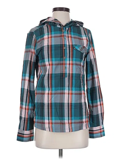 Pre-owned Prana Long Sleeve Blouse In Teal