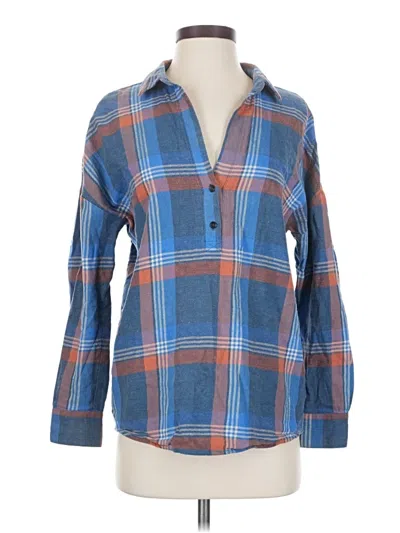 Pre-owned Prana Long Sleeve Button Down Shirt In Blue