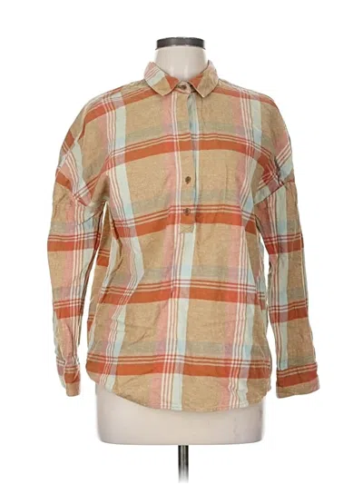 Pre-owned Prana Long Sleeve Button Down Shirt In Brown