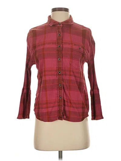 Pre-owned Prana Long Sleeve Button Down Shirt In Burgundy