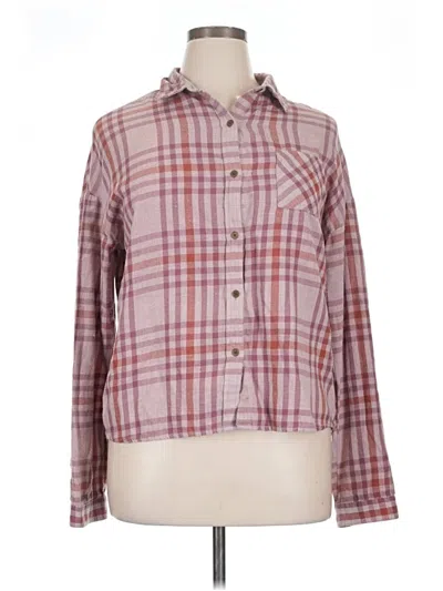 Pre-owned Prana Long Sleeve Button Down Shirt In Burgundy