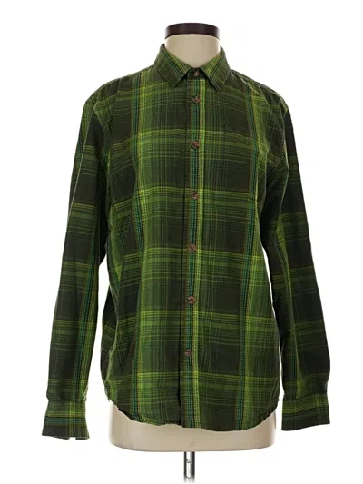 Pre-owned Prana Long Sleeve Button Down Shirt In Green