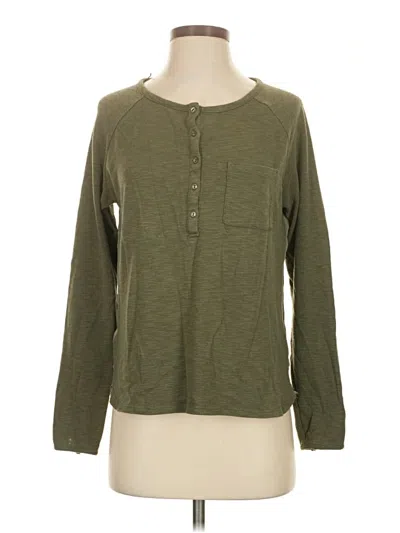 Pre-owned Prana Long Sleeve Henley Shirt In Green