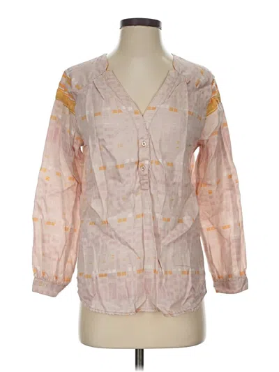 Pre-owned Prana Long Sleeve Henley Shirt In Pink