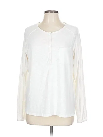 Pre-owned Prana Long Sleeve Henley Shirt In White