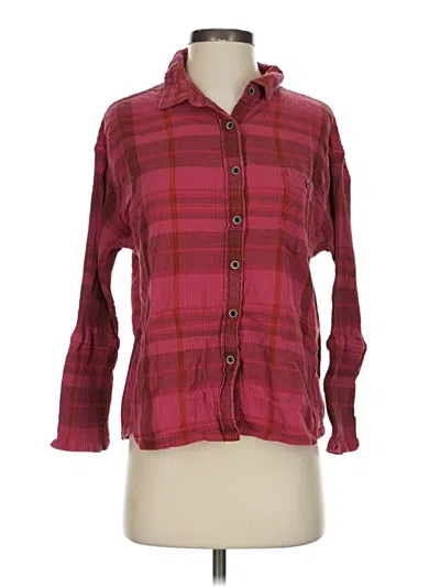 Pre-owned Prana Long Sleeve Polo Shirt In Burgundy