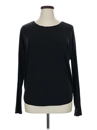 Pre-owned Prana Long Sleeve Top Black Crew Neck Tops