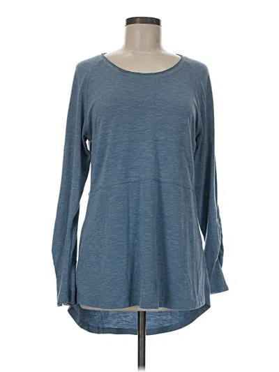 Pre-owned Prana Long Sleeve Top Blue Scoop Neck Tops
