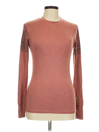 Pre-owned Prana Long Sleeve Top Burgundy Crew Neck Tops