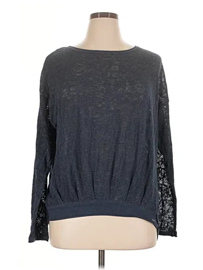 Pre-owned Prana Long Sleeve Top Gray Boatneck Tops