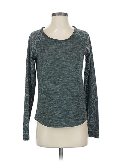 Pre-owned Prana Long Sleeve Top Gray Crew Neck Tops