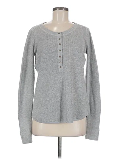 Pre-owned Prana Long Sleeve Top Gray Crew Neck Tops