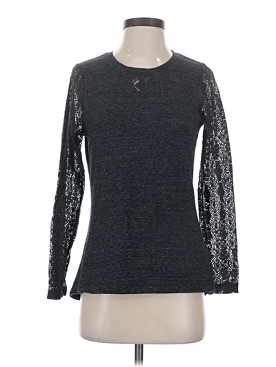 Pre-owned Prana Long Sleeve Top Gray Crew Neck Tops