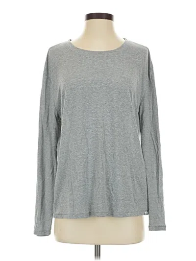 Pre-owned Prana Long Sleeve Top Gray Crew Neck Tops