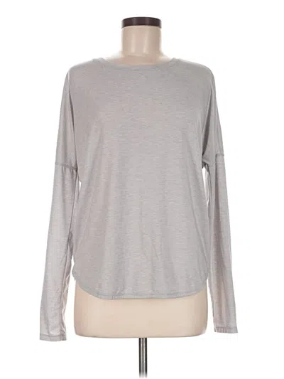 Pre-owned Prana Long Sleeve Top Gray Crew Neck Tops