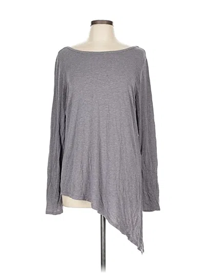 Pre-owned Prana Long Sleeve Top Gray One Shoulder Neckline Tops