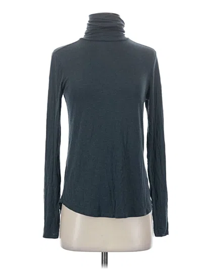 Pre-owned Prana Long Sleeve Top Gray Solid Pattern Turtleneck Tops