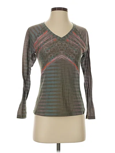 Pre-owned Prana Long Sleeve Top Gray V-neck Tops