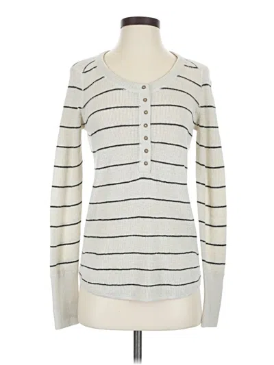 Pre-owned Prana Long Sleeve Top Ivory Scoop Neck Tops