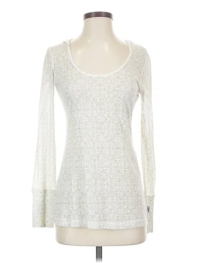 Pre-owned Prana Long Sleeve Top Ivory Scoop Neck Tops