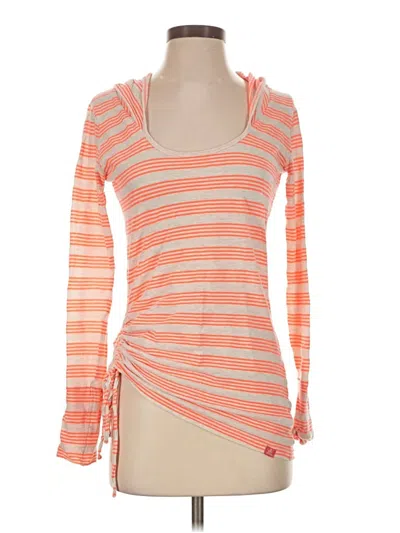 Pre-owned Prana Long Sleeve Top Orange Cowl Neck Tops