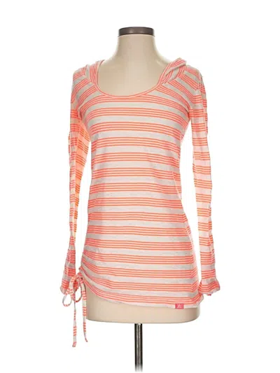 Pre-owned Prana Long Sleeve Top Orange Sweetheart Neckline Tops