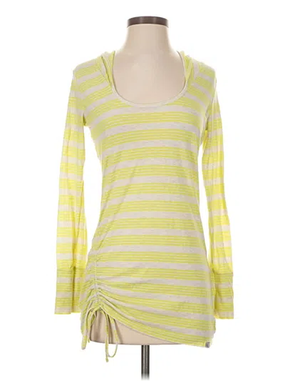 Pre-owned Prana Long Sleeve Top Yellow Scoop Neck Tops