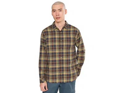 Prana Los Feliz Flannel Shirt Men's Long Sleeve Button Up Olympia: Xl, Cotton/polyester In Brown