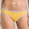 Prana Makani Reversible Swim Bikini Bottom In Grey Jiggy In Yellow