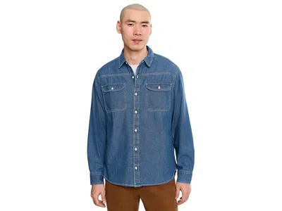 Prana Meares Long Sleeve Shirt Men's T Shirt Medium Wash: Xl In Blue