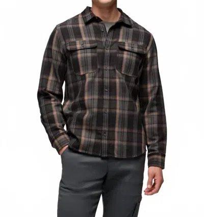 Prana Men's Westbrook Flannel Shirt In Thyme In Black