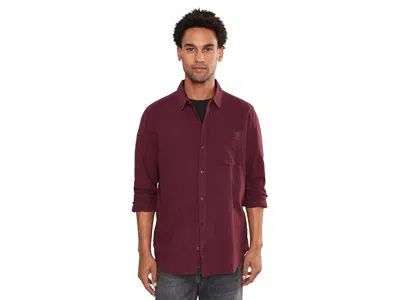 Prana Mendocino Shirt Men's Clothing Cacao: Md, Cotton In Burgundy