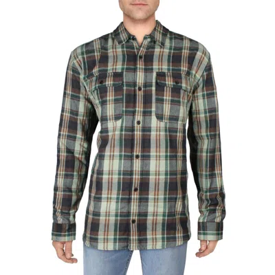 Prana Mens Plaid Cotton Button-down Shirt In Green