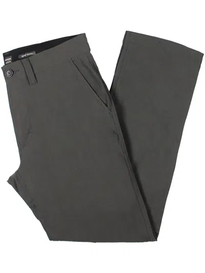 Prana Mens Solid Nylon Straight Leg Pants In Gray