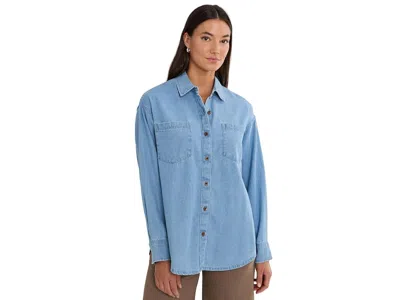 Prana Mountain Maven Denim Shirt Women's Clothing Blue Denim: Xs (women's 0-2)