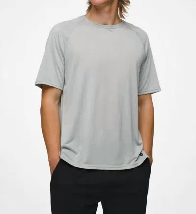Prana Natural Flow Short Sleeve Crew Shirt In Lunar In Green