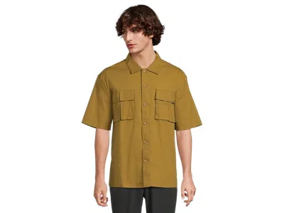 Prana Palisades Ripstop Short Sleeve Shirt In Brown