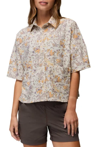 Prana Railay Crop Button-up Shirt In Multi