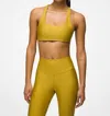 Prana Sculpt Deep Breath Sports Bra In Golden Leaf In Yellow