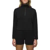 Prana Shea Half Zip Top In Black In Black