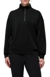Prana Shea Soft Relaxed Half Zip Pullover In Black