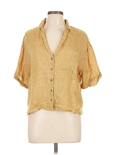 Pre-owned Prana Short Sleeve Blouse In Brown